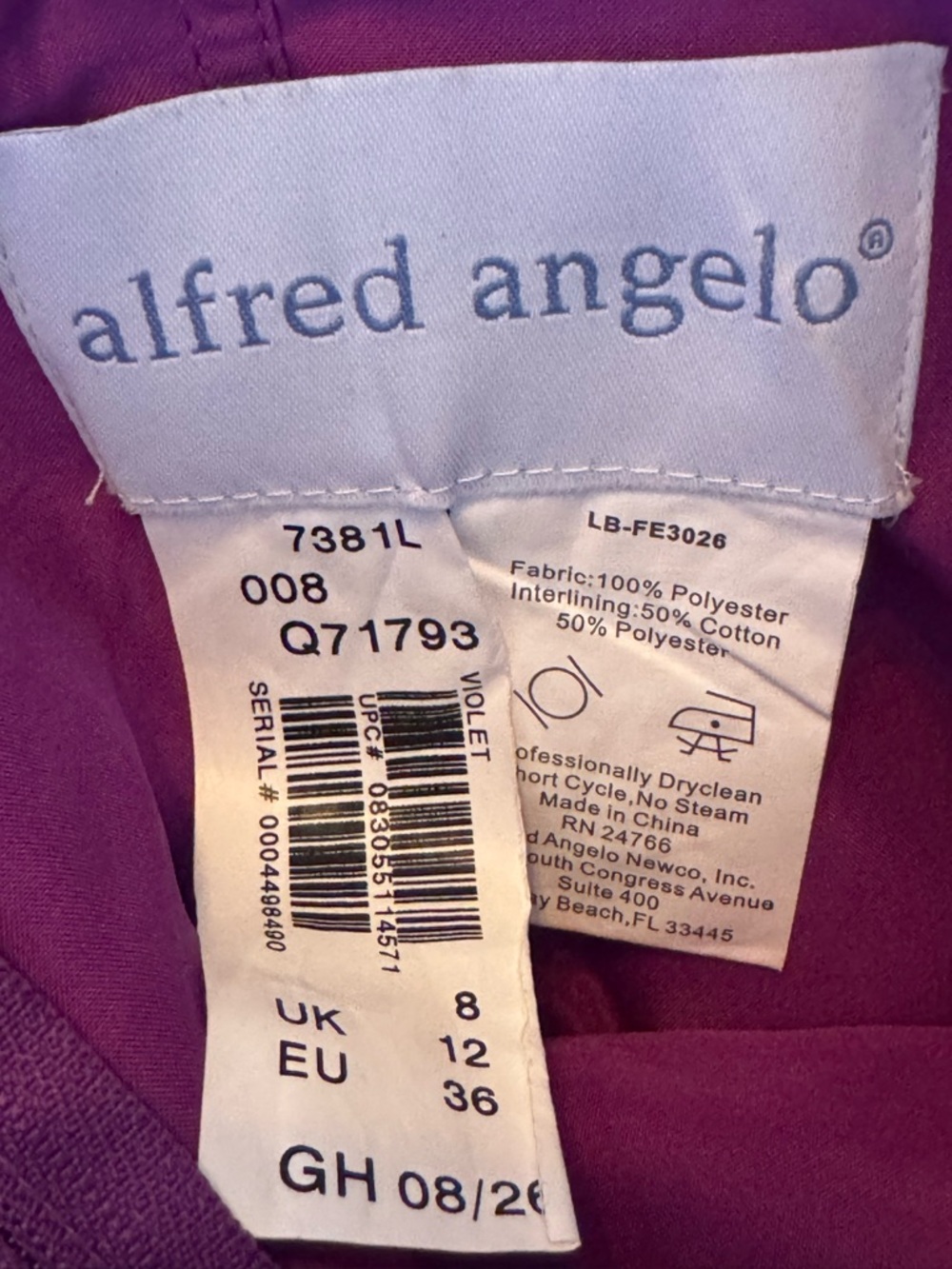 Alfred Angelo Strapless purple Ruched Sweetheart Gown 8 - Picture 8 of 9